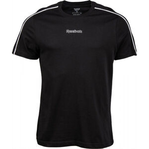 Reebok TRAINING ESSENTIALS PIPING TEE Pánské sportovní triko, černá, velikost XL